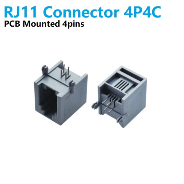 RJ11 4-Pin Telephone Connector PCB Mount