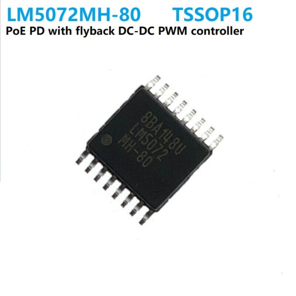 LM5072MH-80 Class 4 non-standard PoE PD with flyback DC-DC controller & 12V-57V adapter priority TSSOP16