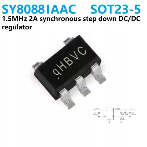 SY8088IAAC high efficiency 1.5MHz 2A synchronous step down DC/DC regulator SOT23-5