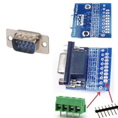 DB9 Male Connector Breakout Module