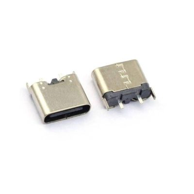 Female USB Type C Connector Vertical Mount 2Pin