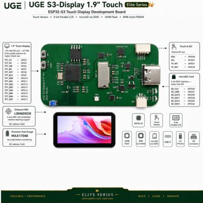 ESP32-S3-N16R8 Development Board with ST7789 1.9 inch Touch Display