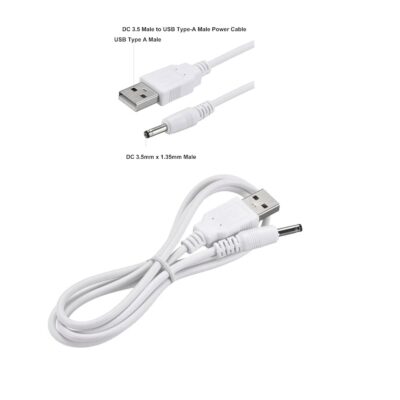 USB Male to DC 3.5×1.35mm Power jack Charging Cable 0.9Meter